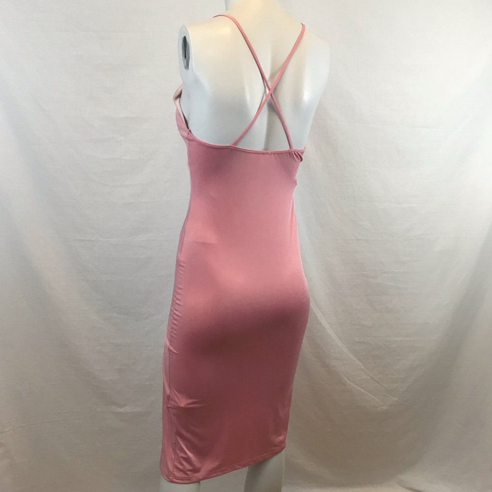 Pink Side Slit Midi Dress - Picture 7 of 7